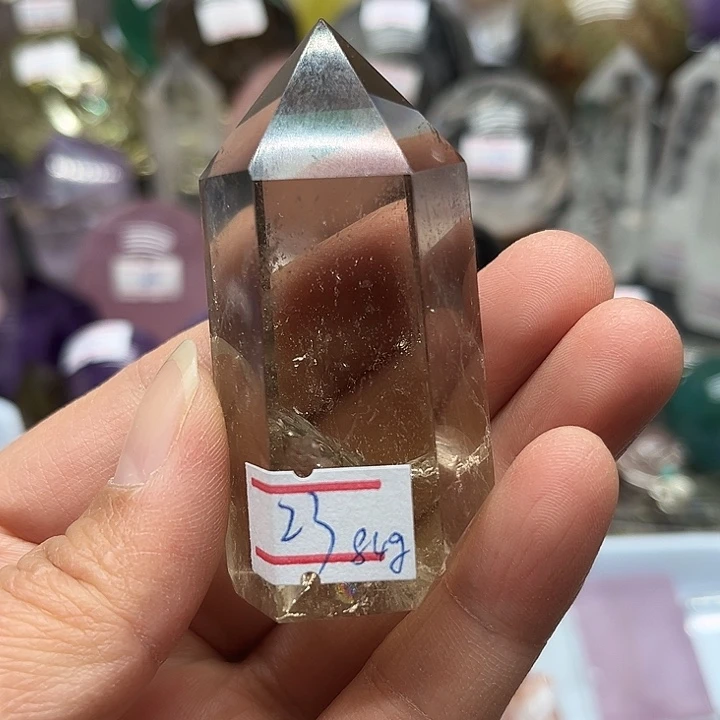 水晶珠宝半成品未镶嵌84克茶水晶柱