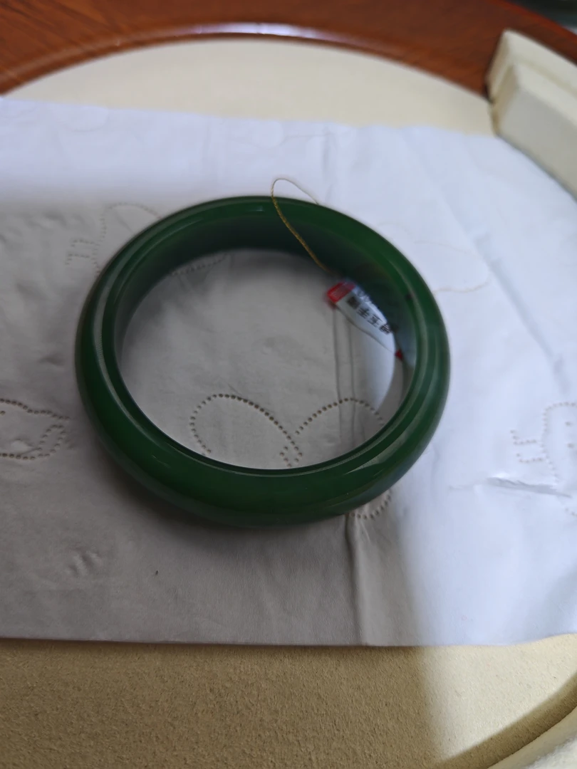 和田碧玉手镯圈口60.4