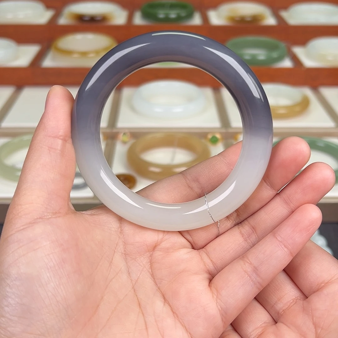 和田玉手镯未镶嵌烟紫