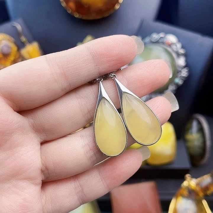 琥珀银S925镶嵌裸石