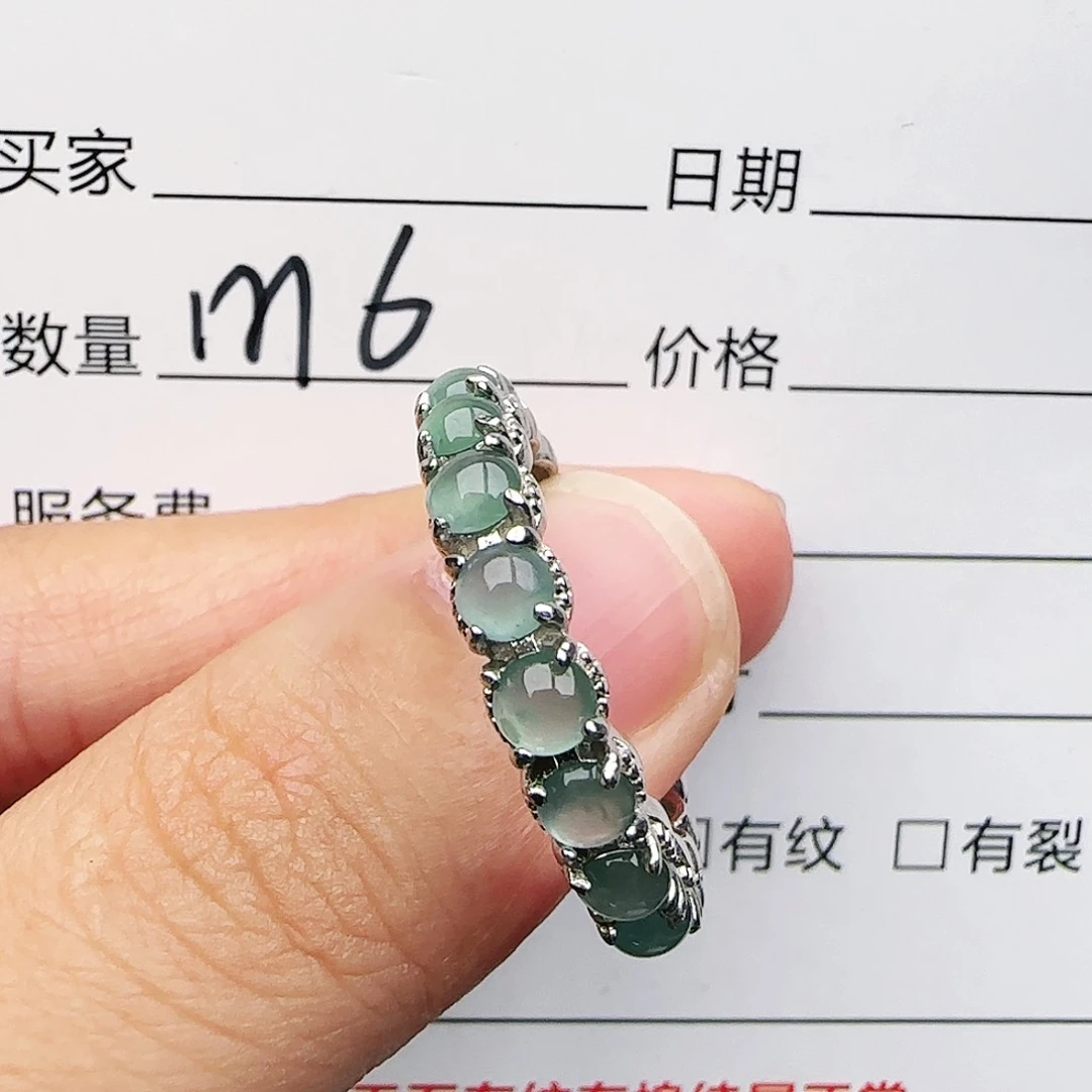 银S925镶嵌戒指翡翠戒指