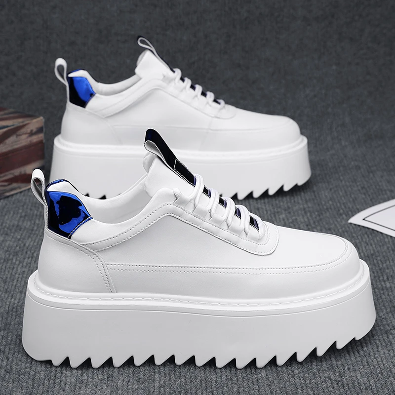 潮牌男鞋2025年新款秋季潮流百搭厚底增高板鞋夏季痞帅松糕小白鞋