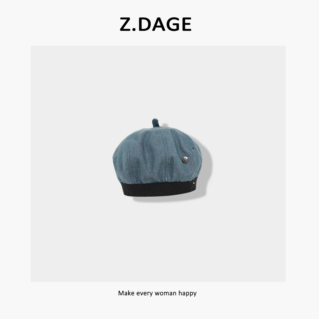 z.dage-‘贝雷牛仔’时尚韩版春夏款复古牛仔贝雷帽-HH035