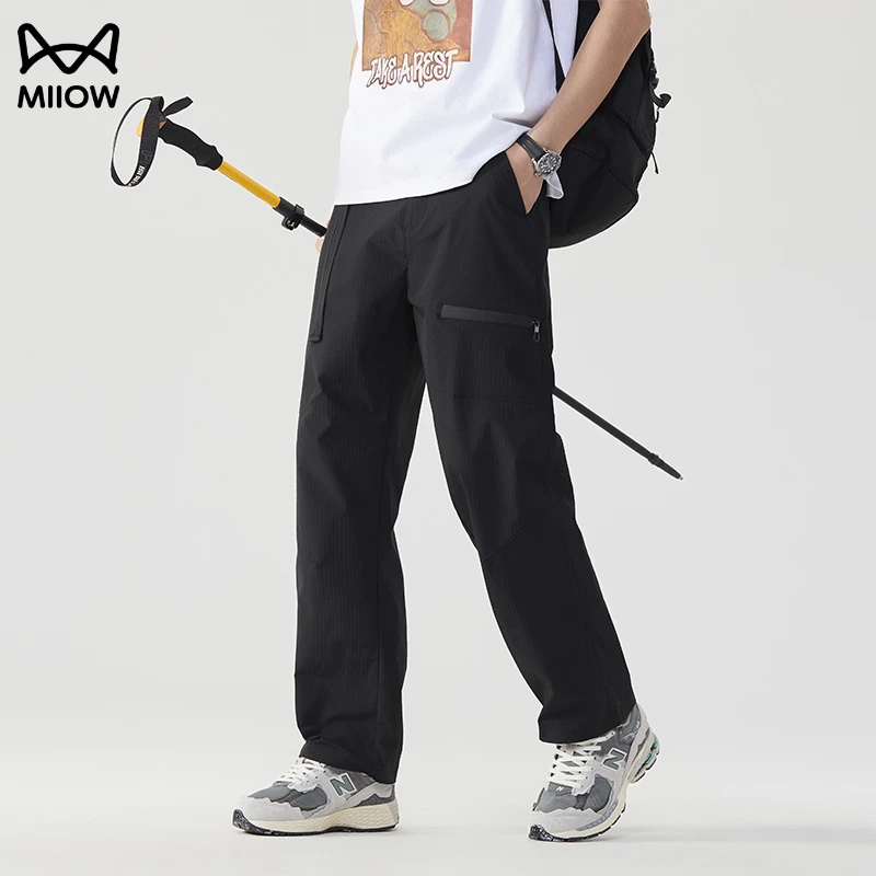 猫人户外工装裤男士春季潮牌阔腿运动休闲长裤时尚宽松百搭直筒裤