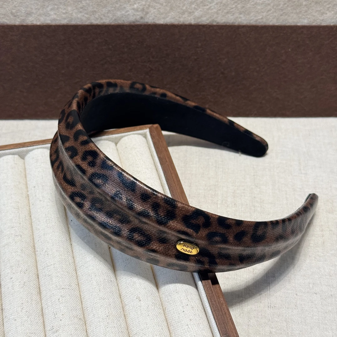 韩国新款豹纹韩国宽边发箍女头箍高颅顶复古百搭洗脸发捆发箍头饰