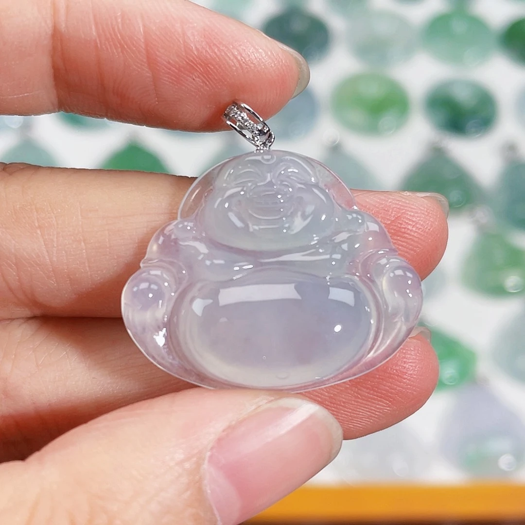 颈饰18K金镶嵌翡翠吊坠