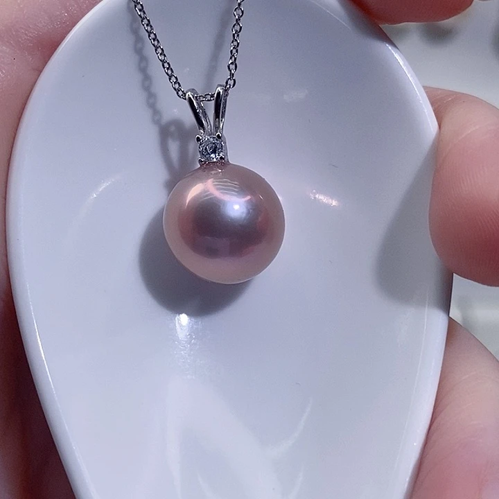 淡水珍珠银S925镶嵌颈饰12+A