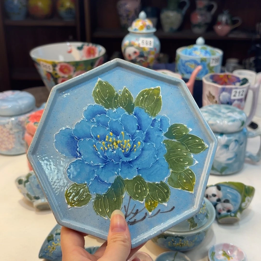 景德镇手绘高温釉下彩陶瓷茶具