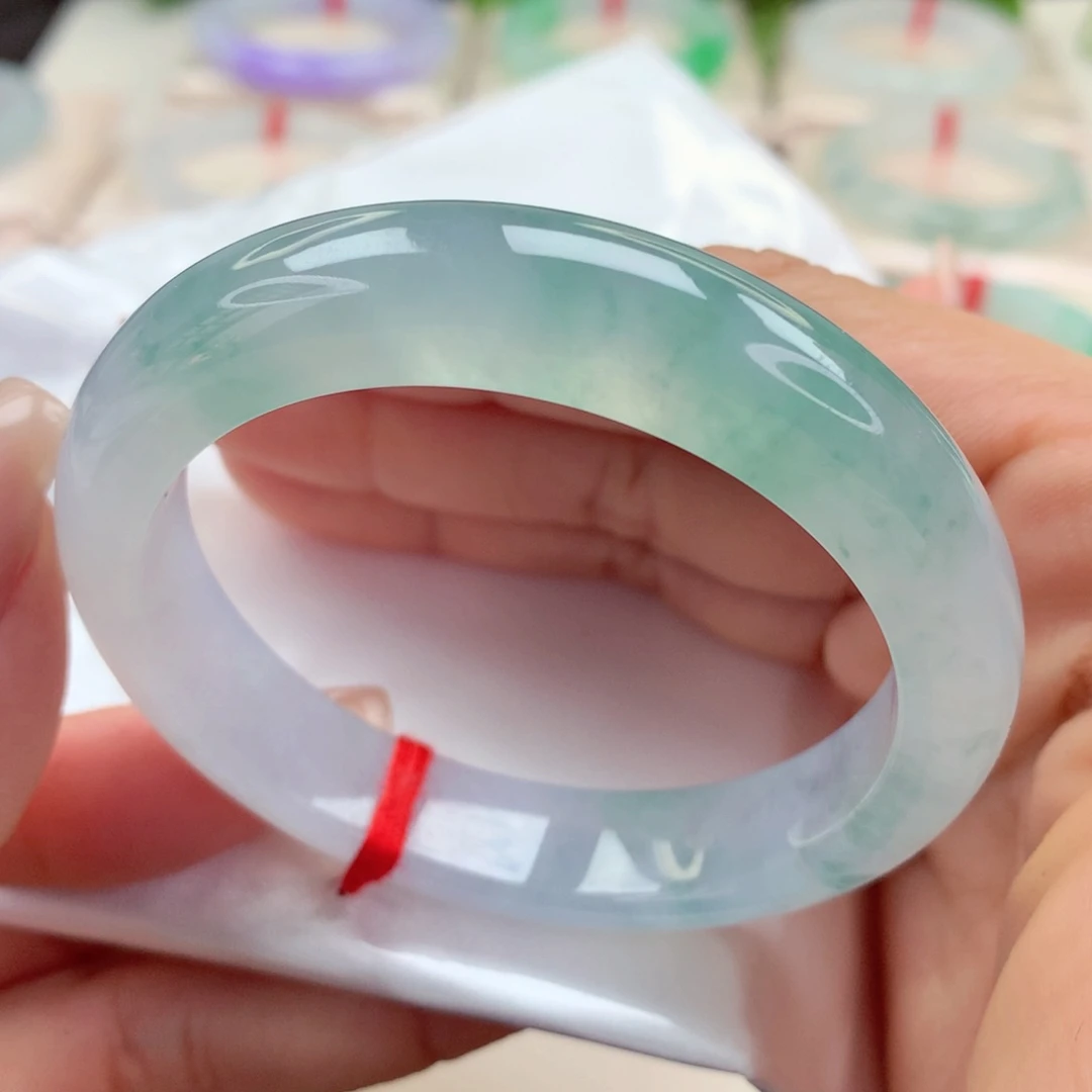 未镶嵌手镯翡翠54.2蓝色星辰，炸光，小柒推荐