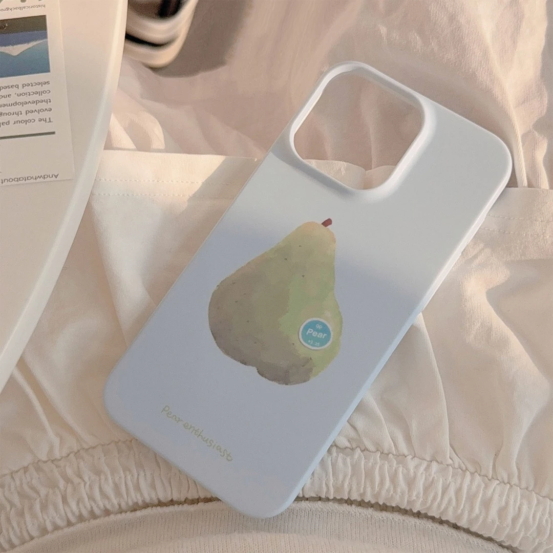 一颗绿梨适用16ProMax苹果手机壳iPhone15趣味小众14菲林13磨砂12