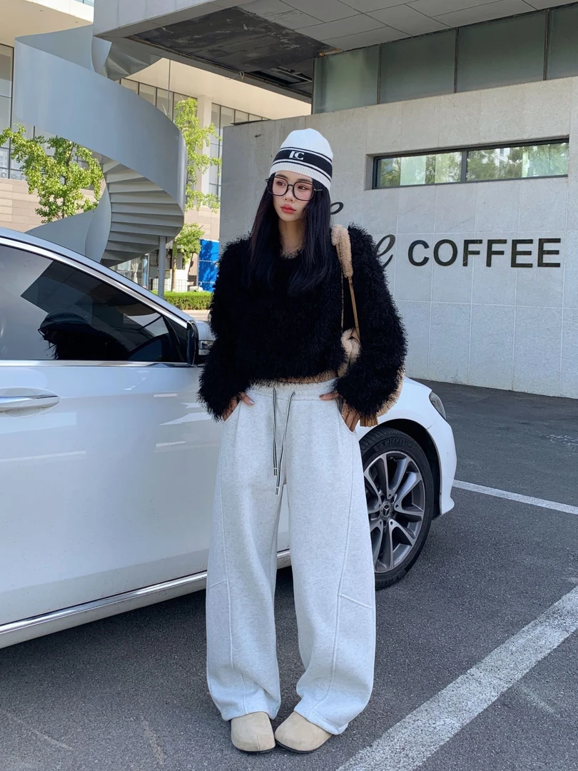 K801-K899秋冬款韩系新款品质高级感气质女裤弯刀裤工装裤