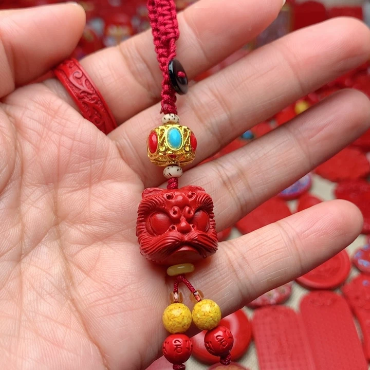 天然辰砂工艺品朱砂钥匙扣