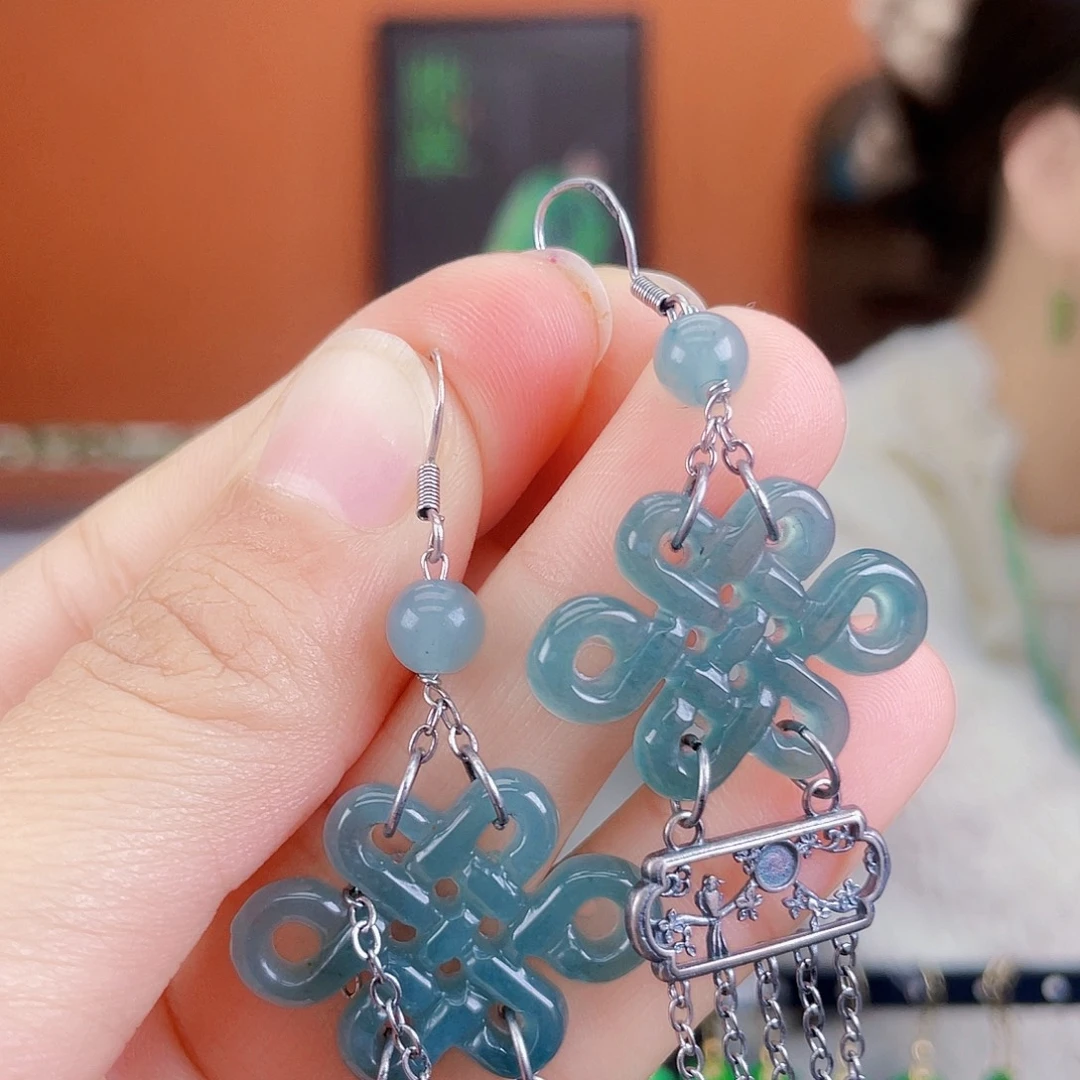 翡翠未镶嵌耳饰饰品