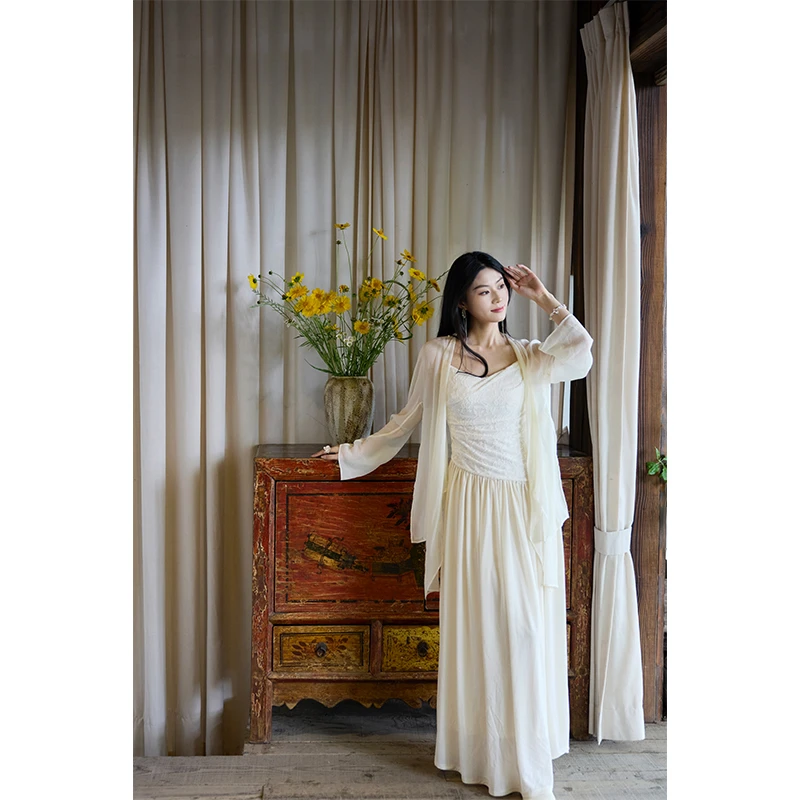 泊风ozen【白月光】设计师原创改良汉服复古芭蕾吊带裙背心吊带裙