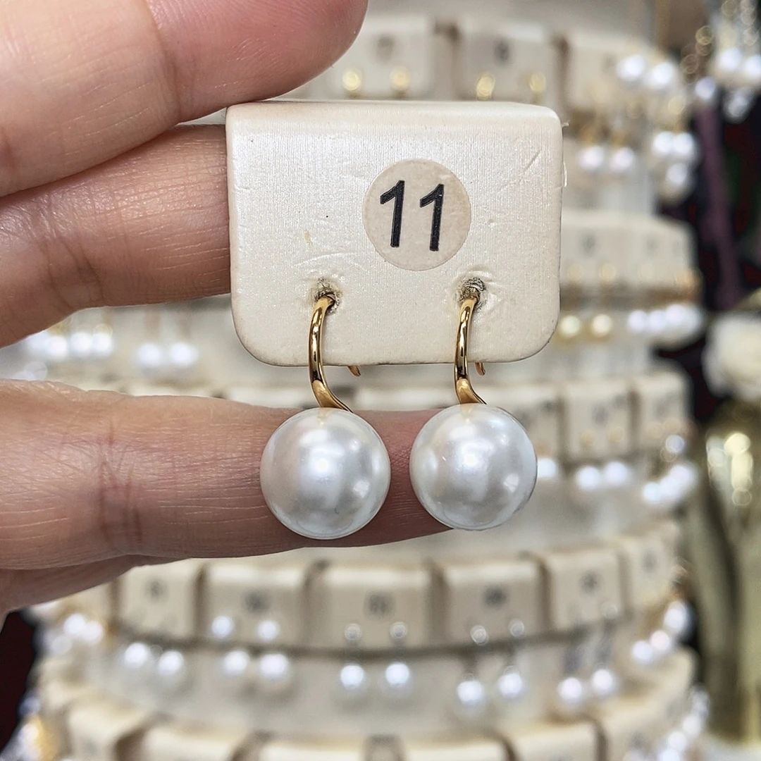 银S925镶嵌耳饰淡水珍珠