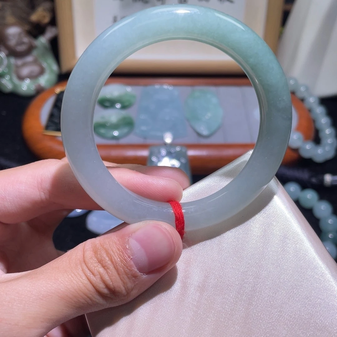 定制翡翠未镶嵌手镯51-52圈口