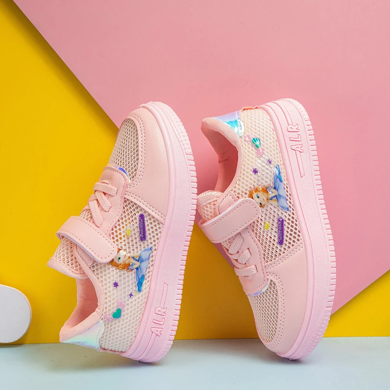 女童鞋网面小白鞋2025春夏季透气新款儿童板鞋小学生公主运动鞋子