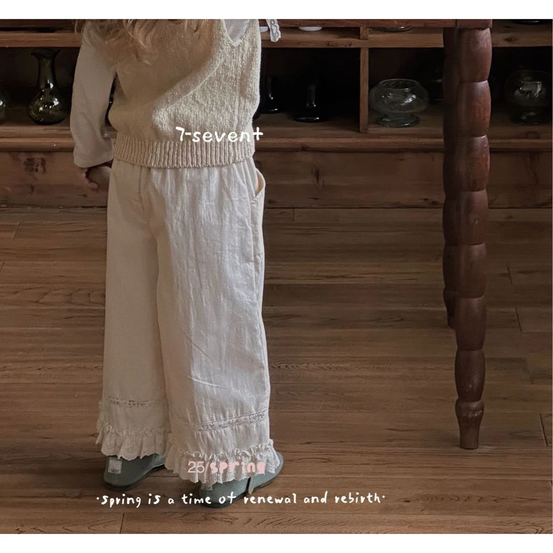 7Seven·25春~木耳边花边休闲裤7464（汉服裤子）