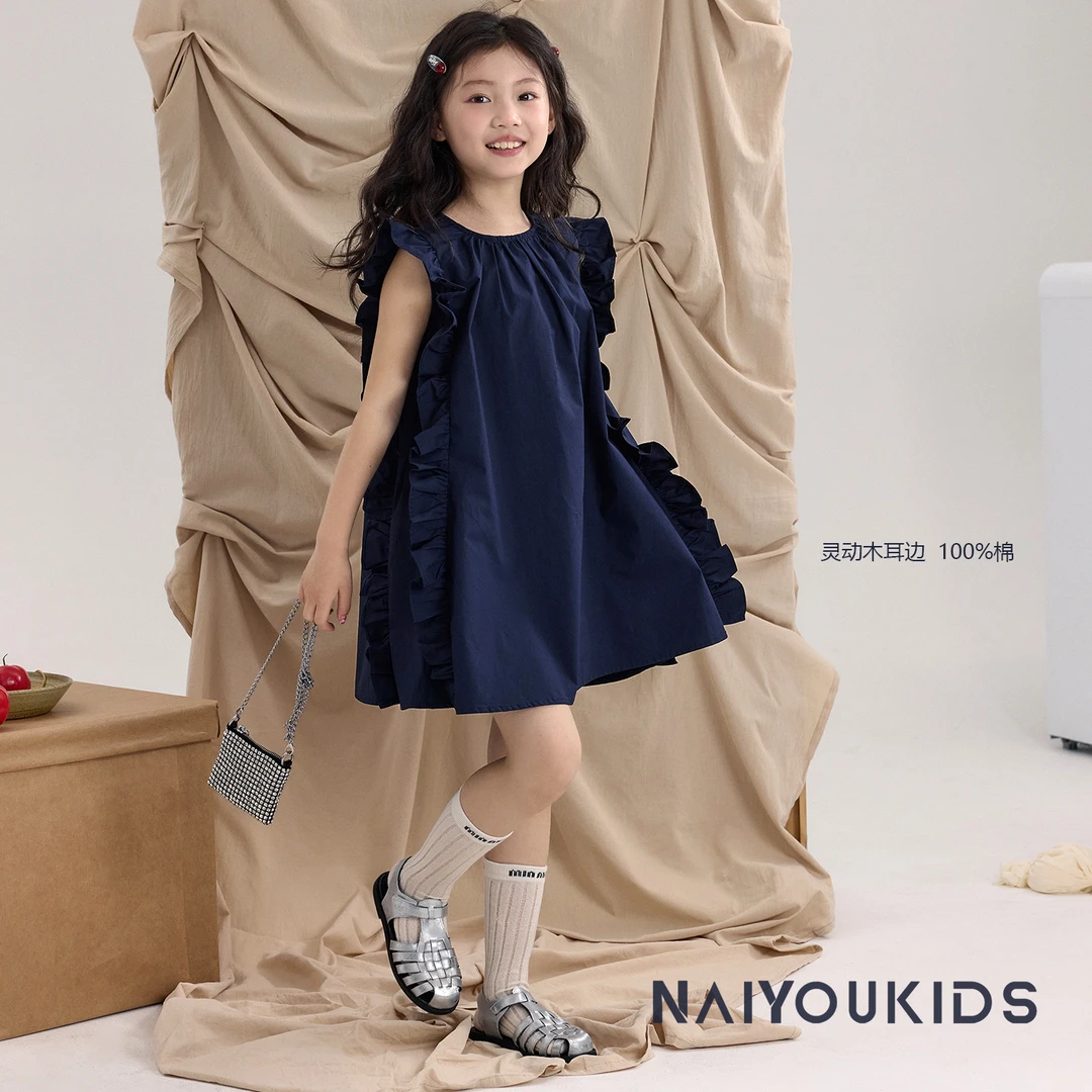 【木耳边边7】女童背心裙2025夏季新款儿童连衣裙公主裙Y6514