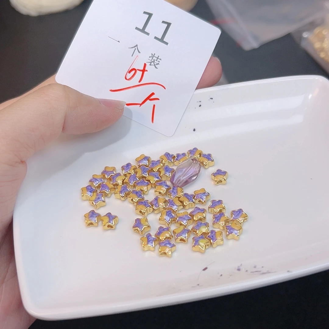 紫晶珠宝半成品银S925镀金镶嵌11