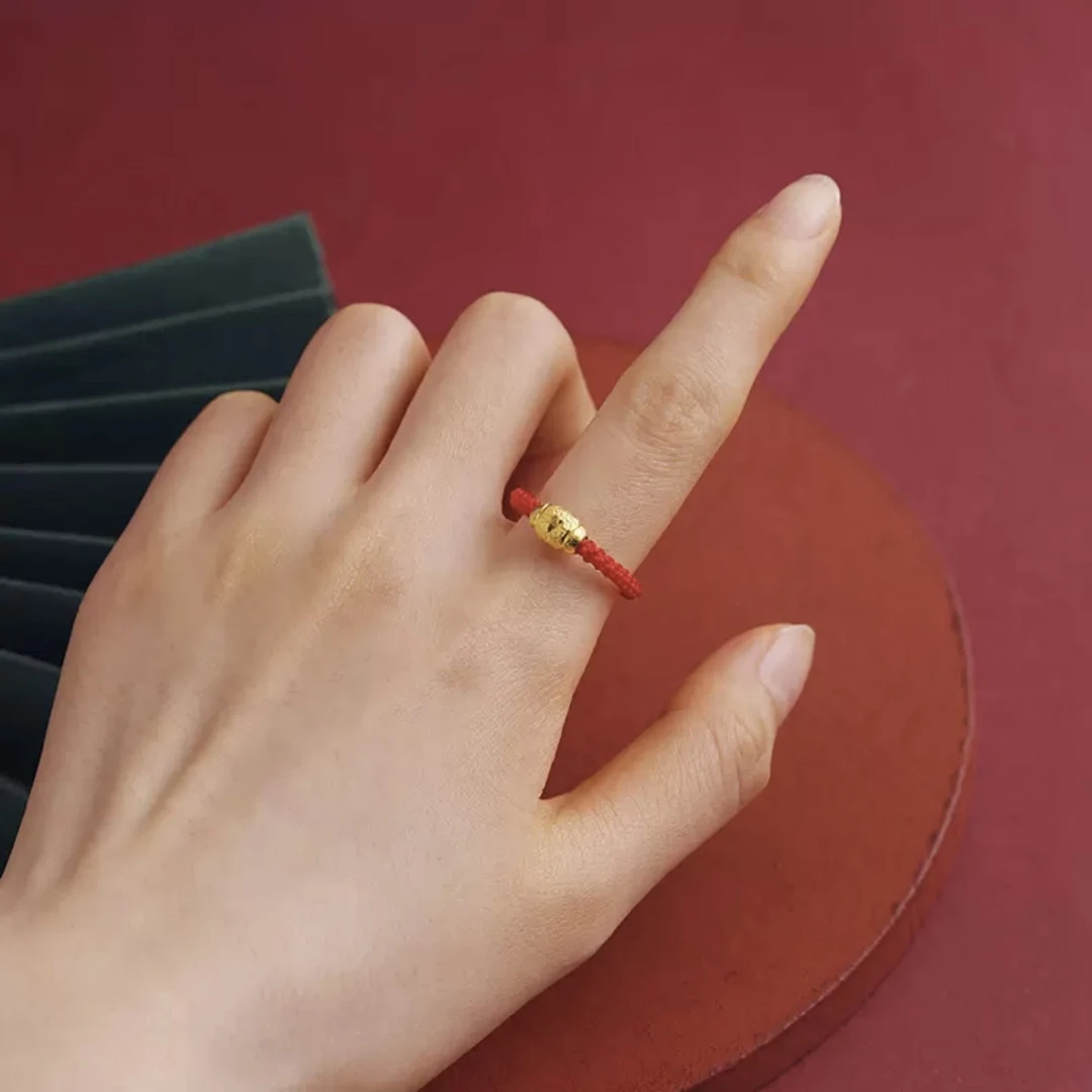 ［新店补贴］转运珠红绳女款戒指微弹力可调节