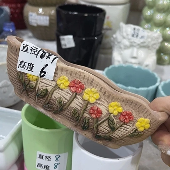 多肉绿植陶瓷花盆9.9包邮，有孔