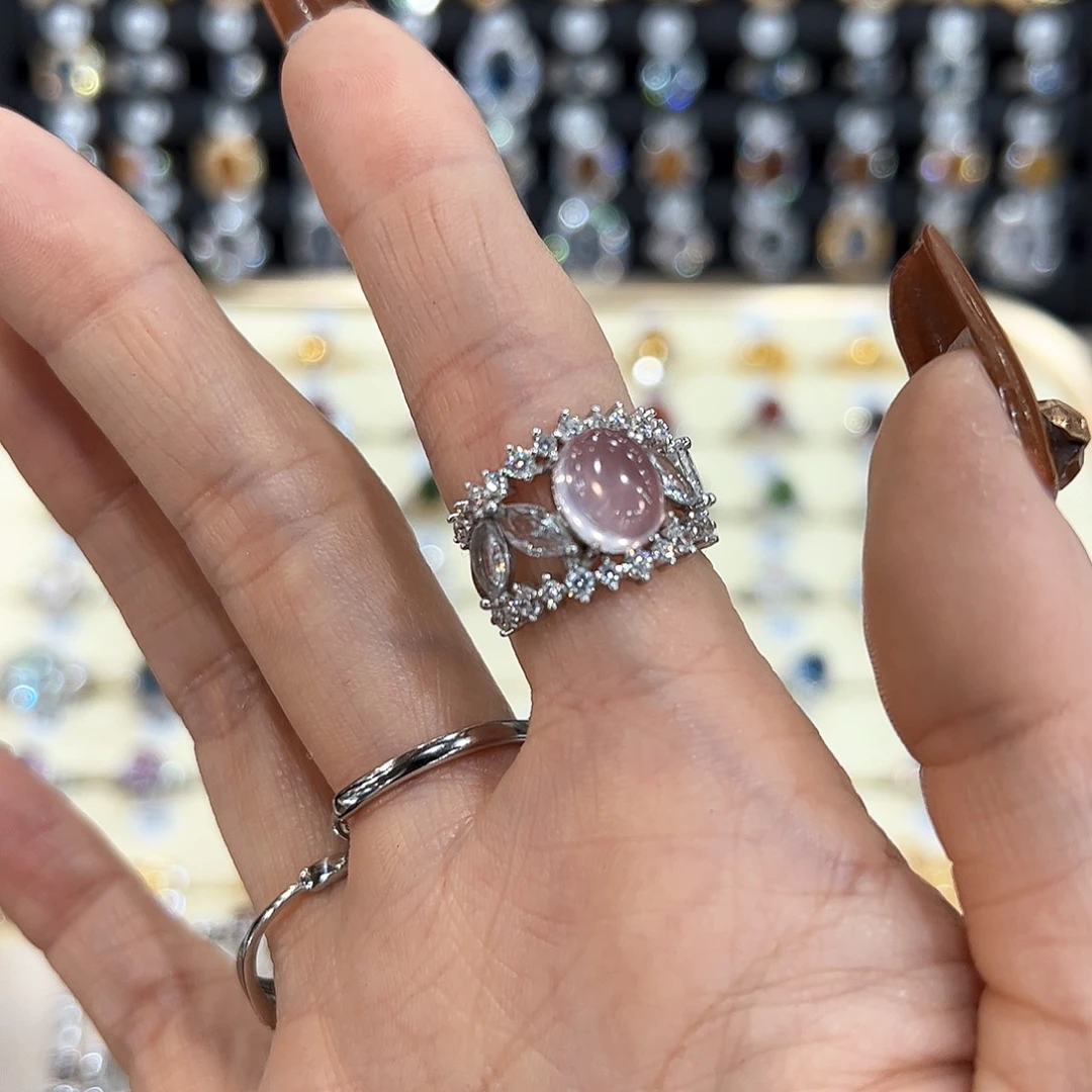 水晶金色拖不保色介意慎拍银托不掉色银S925镶嵌j**✨