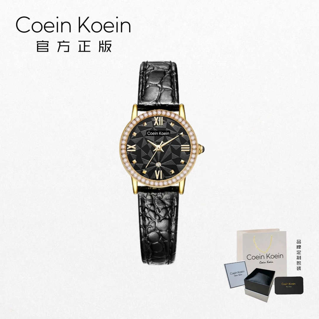 Coein Koein【官方正版】CK6588-1纯悦中古风复古镶钻女士手腕表