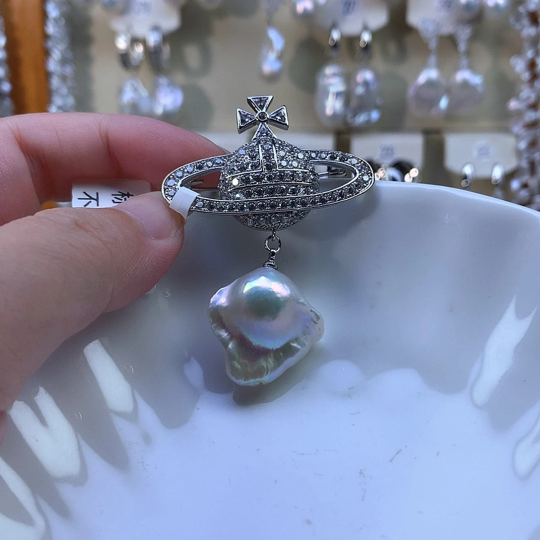 姗***姗合金耳饰淡水珍珠特价胸针181