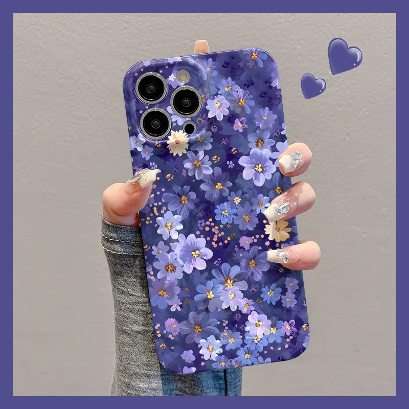 梅紫满屏花朵适用苹果16手机壳华为创意vivo新款小米14oppo菲林壳