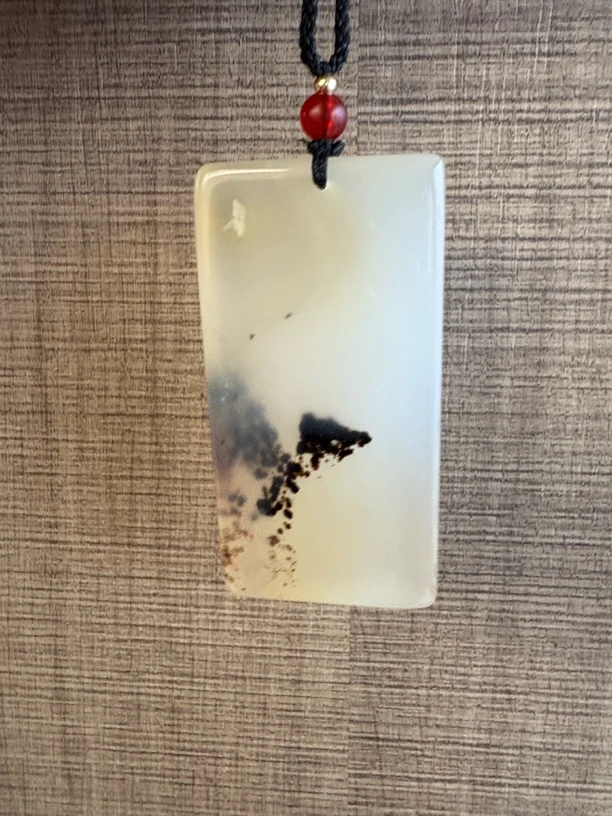 天然水草玛瑙吊坠