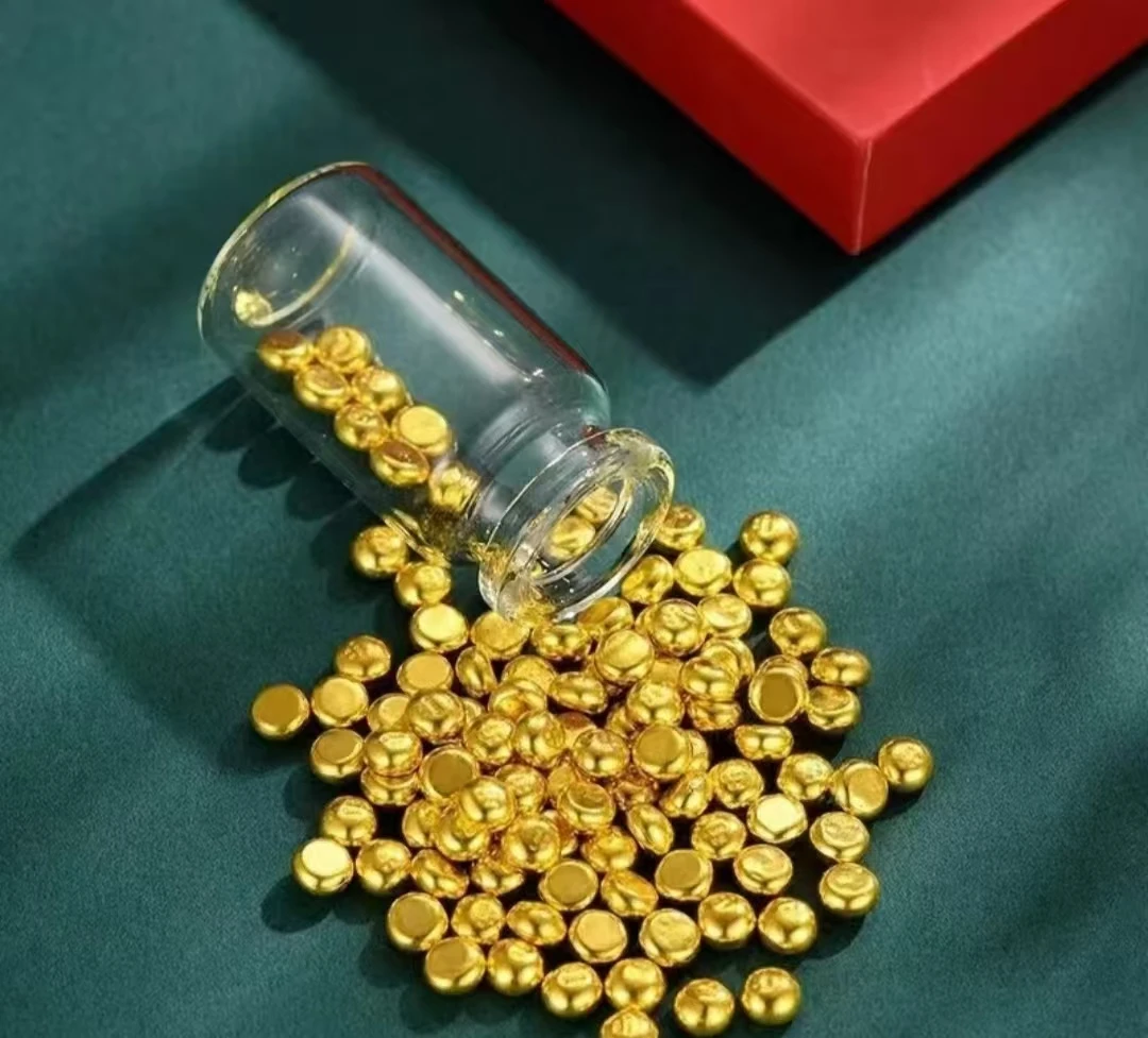 金色可收藏合金豆子复古创意个性实心可融化改款