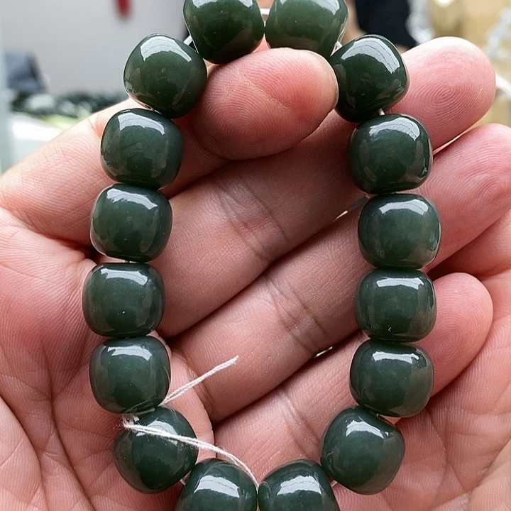 【闪购商品】未镶嵌手链和田玉14且末蓝老型