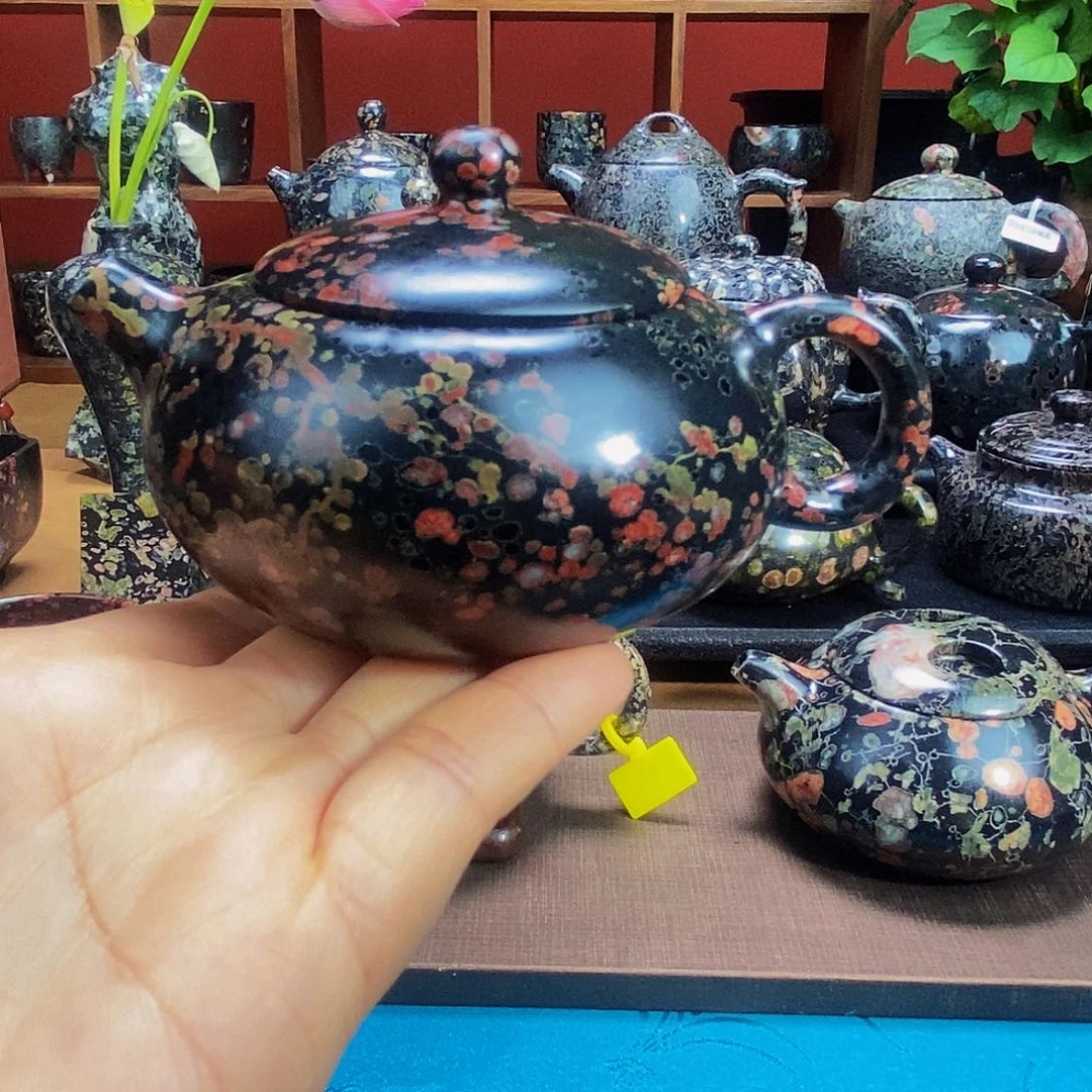 慌***张梅花玉精美西施壶