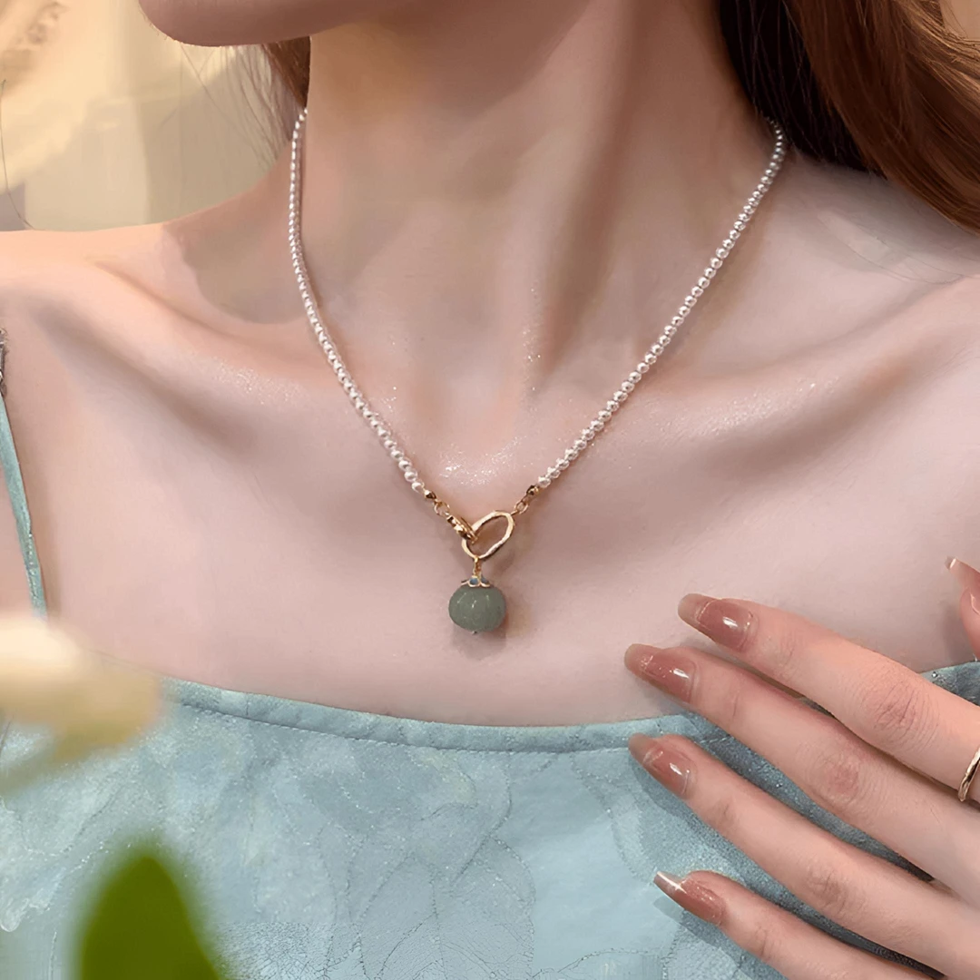 铜合金仿珍珠项链 国风珠珠项链女2025新款高级感锁骨链轻奢气质