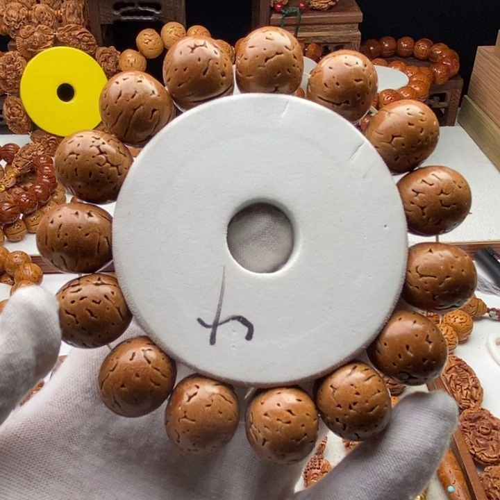 桃木桃核光珠东北荔枝纹手串