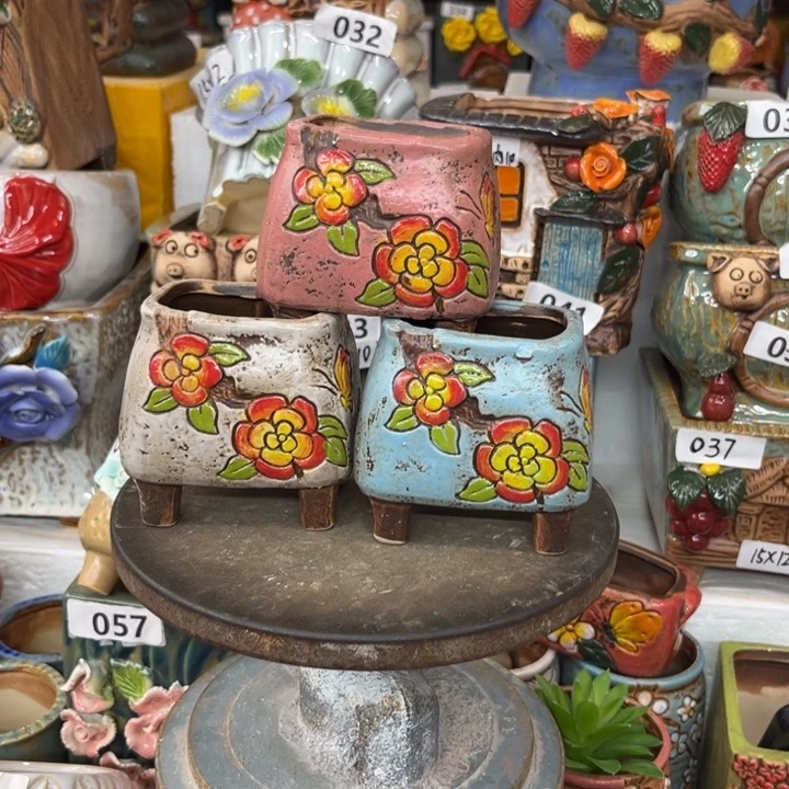 紫砂花盆粗陶材质多肉花盆