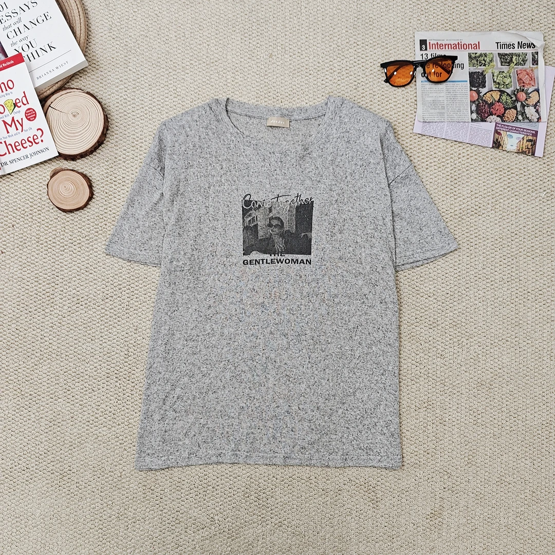 2025夏季新款宽松百搭印花短袖T恤3043