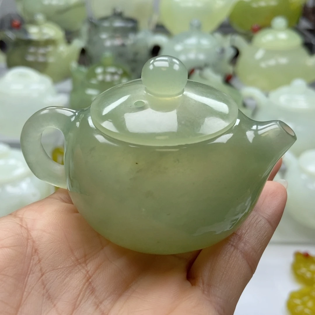 宝***老蛇纹石玉未镶嵌壶