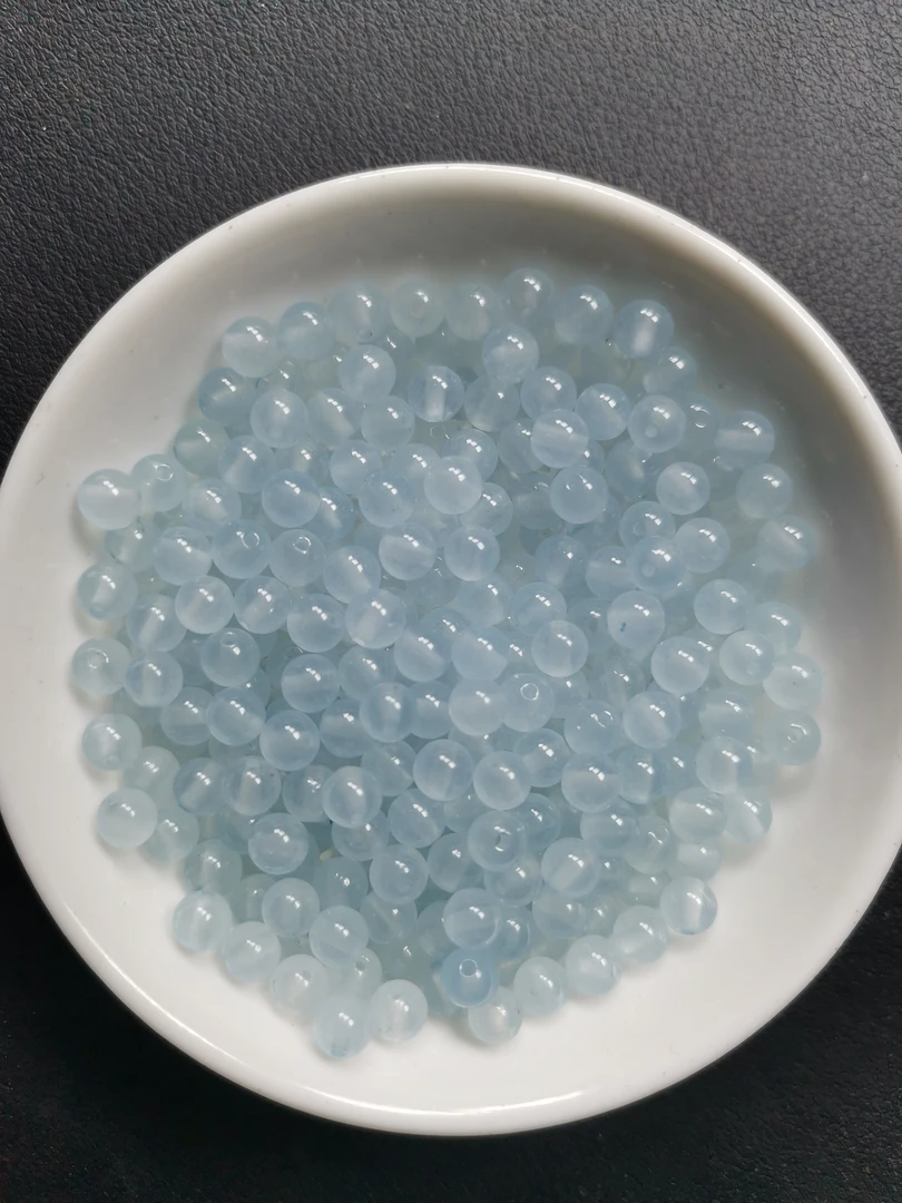 天然散珠w793冰川蓝玛瑙4mm*50颗