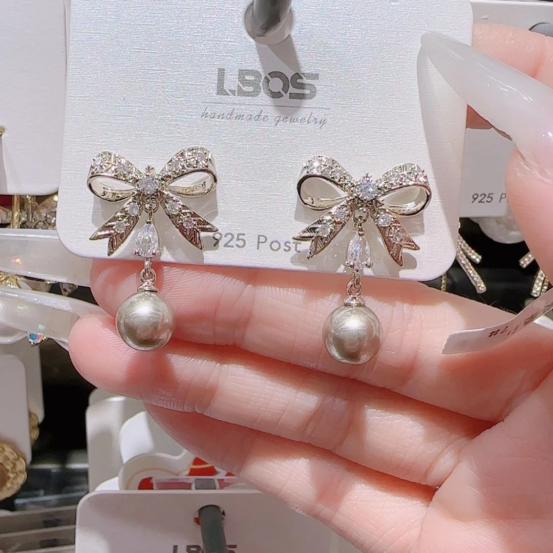 锆石铜合金925银耳环