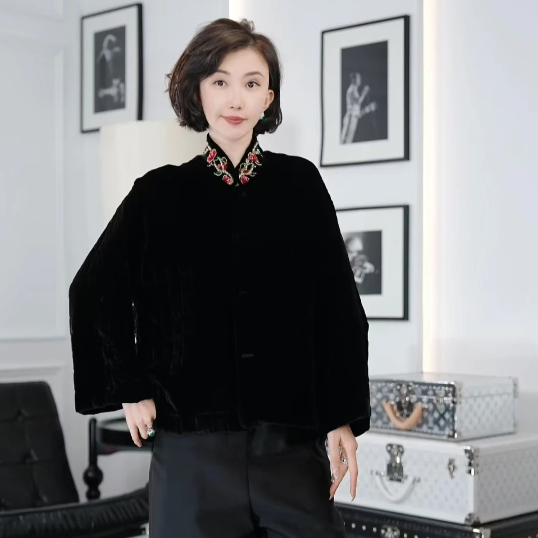 Betty Bairn【绵念如初-加棉】定制系列桑蚕丝短绒外套24B-BW7622