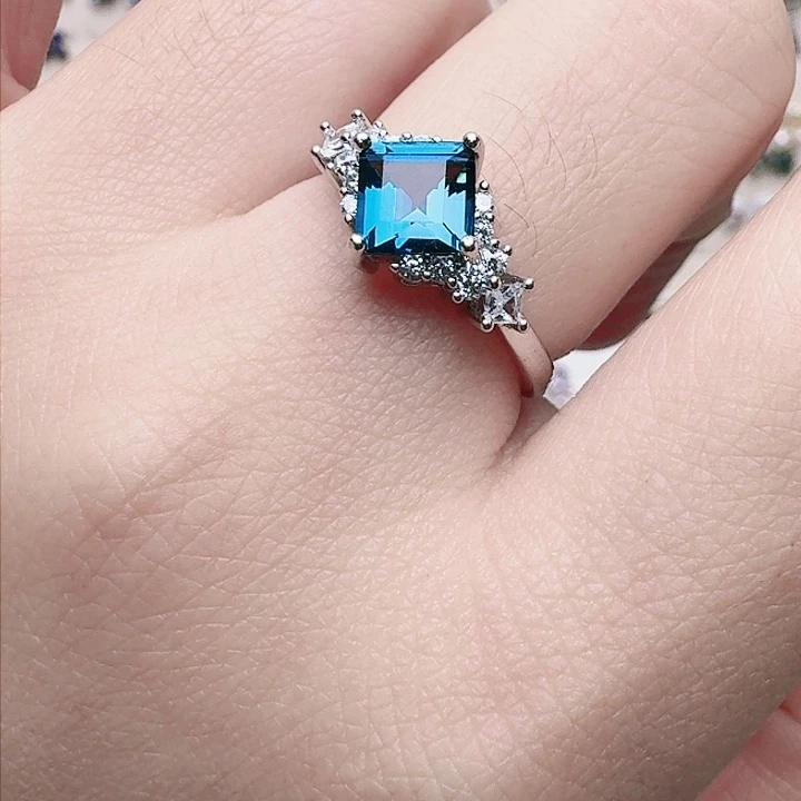 托帕石吊坠(不含链)银S925镶嵌戒指A40