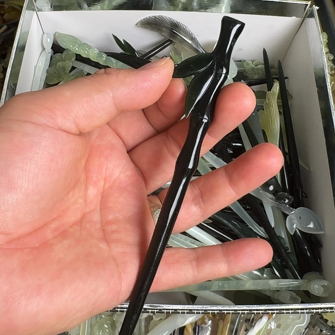 蛇纹石玉未镶嵌发饰