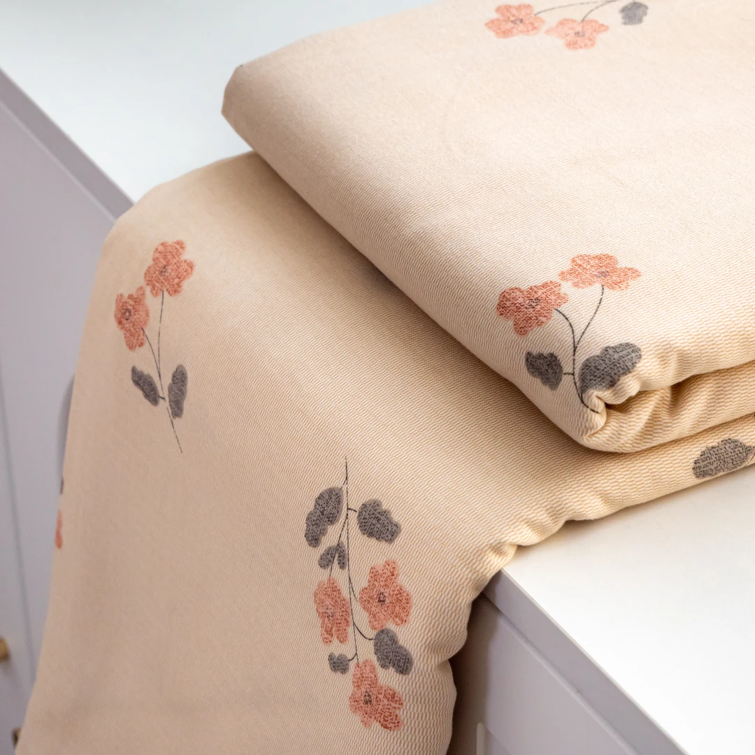 【京かわ会社】双层纱磨毛单双人被套 甜蜜祝福