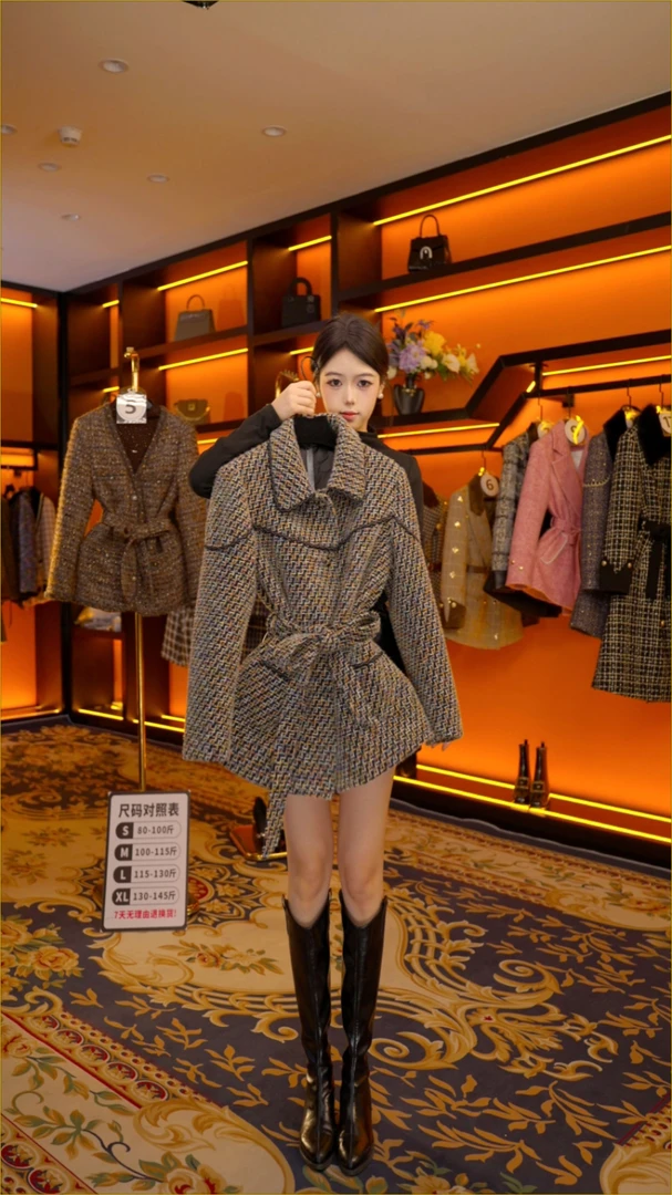 【GG】设计师气质冬季时尚女士收腰羽绒服中长款  A038