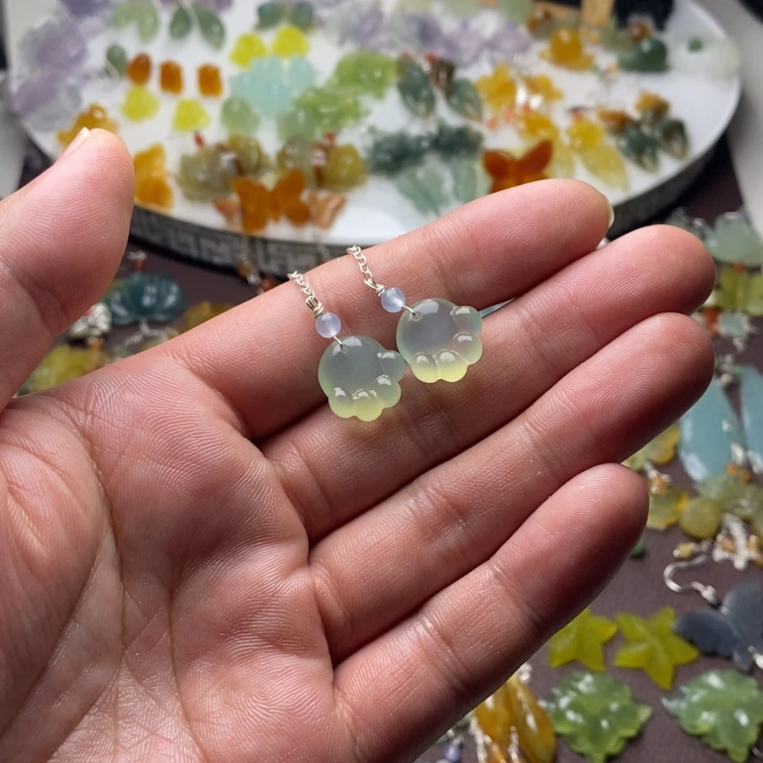 蛇纹石玉合金耳饰/颈饰