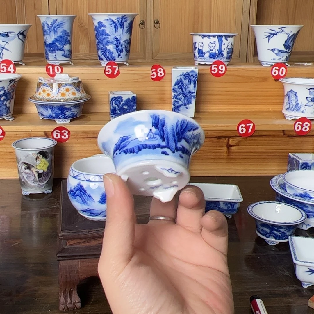 茅***仙墨奈手绘陶瓷花盆