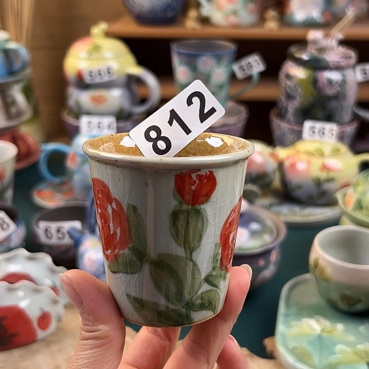 杯小***西景德镇陶瓷手绘作品812