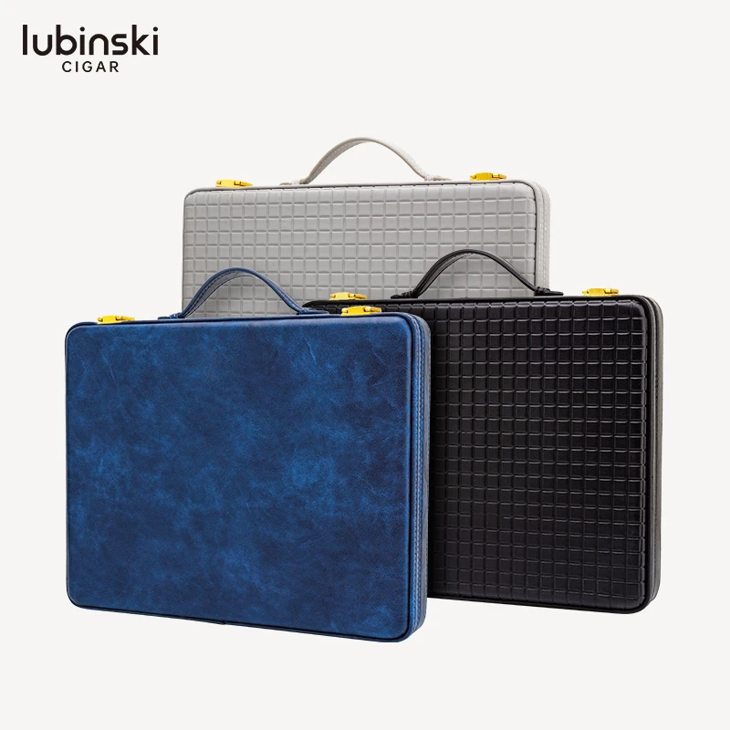 LUBINSKI鲁宾斯基10支装手提雪茄盒皮质保湿便携醒茄拼盘雪茄箱